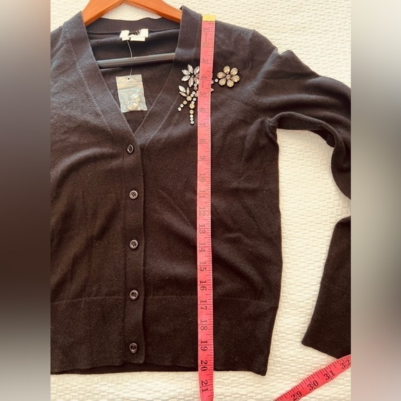 Kate Spade Black Embellished Brooch Cardigan Size XS - Picture 12 of 14